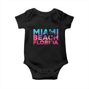 Miami Beach Florida Proud Baby Onesie Floridian Retro Palms Trees TS14 Black Print Your Wear