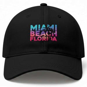 Miami Beach Florida Proud Baseball Cap Floridian Retro Palms Trees TS14 Print Your Wear
