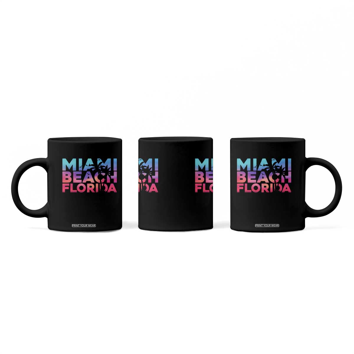 Miami Beach Florida Proud Coffee Mug Floridian Retro Palms Trees TS14 Print Your Wear