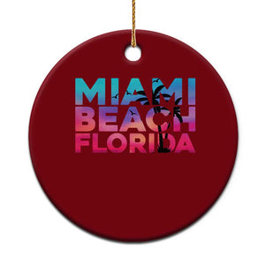 Miami Beach Florida Proud Ceramic Ornament Floridian Retro Palms Trees TS14 1pc Red Print Your Wear