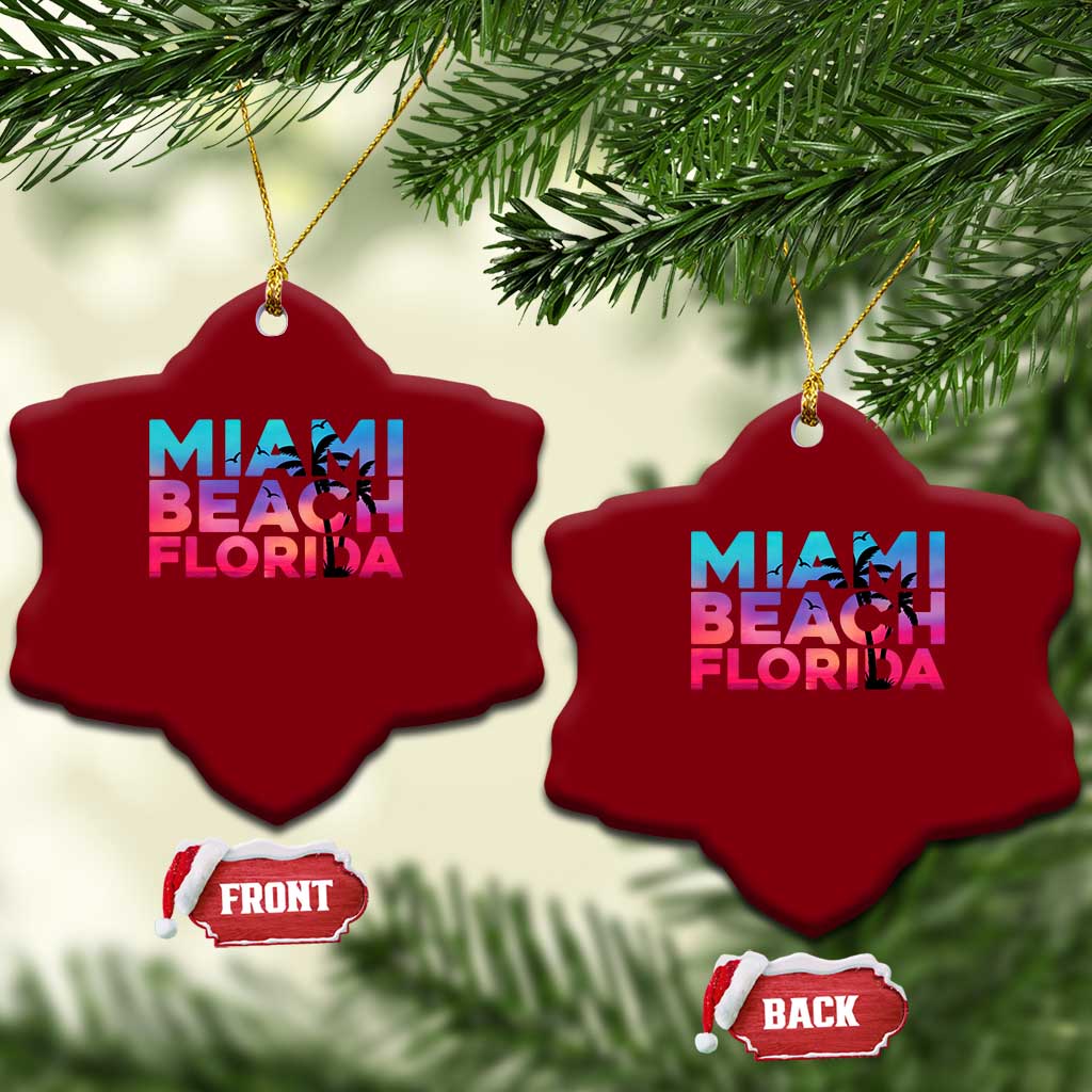 Miami Beach Florida Proud Ceramic Ornament Floridian Retro Palms Trees TS14 Print Your Wear
