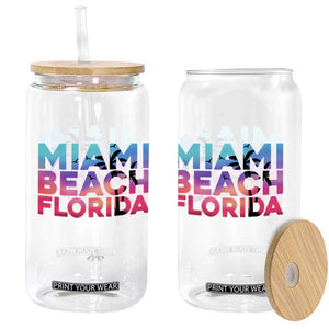 Miami Beach Florida Proud Glass Can Floridian Retro Palms Trees TS14 Print Your Wear