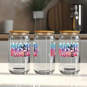 Miami Beach Florida Proud Glass Can Floridian Retro Palms Trees TS14 Print Your Wear
