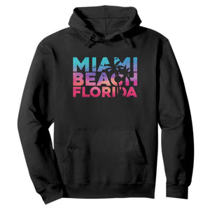Miami Beach Florida Proud Hoodie Floridian Retro Palms Trees TS14 Black Print Your Wear