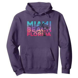 Miami Beach Florida Proud Hoodie Floridian Retro Palms Trees TS14 Purple Print Your Wear