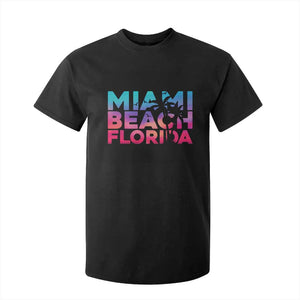 Miami Beach Florida Proud T Shirt For Kid Floridian Retro Palms Trees TS14 Black Print Your Wear