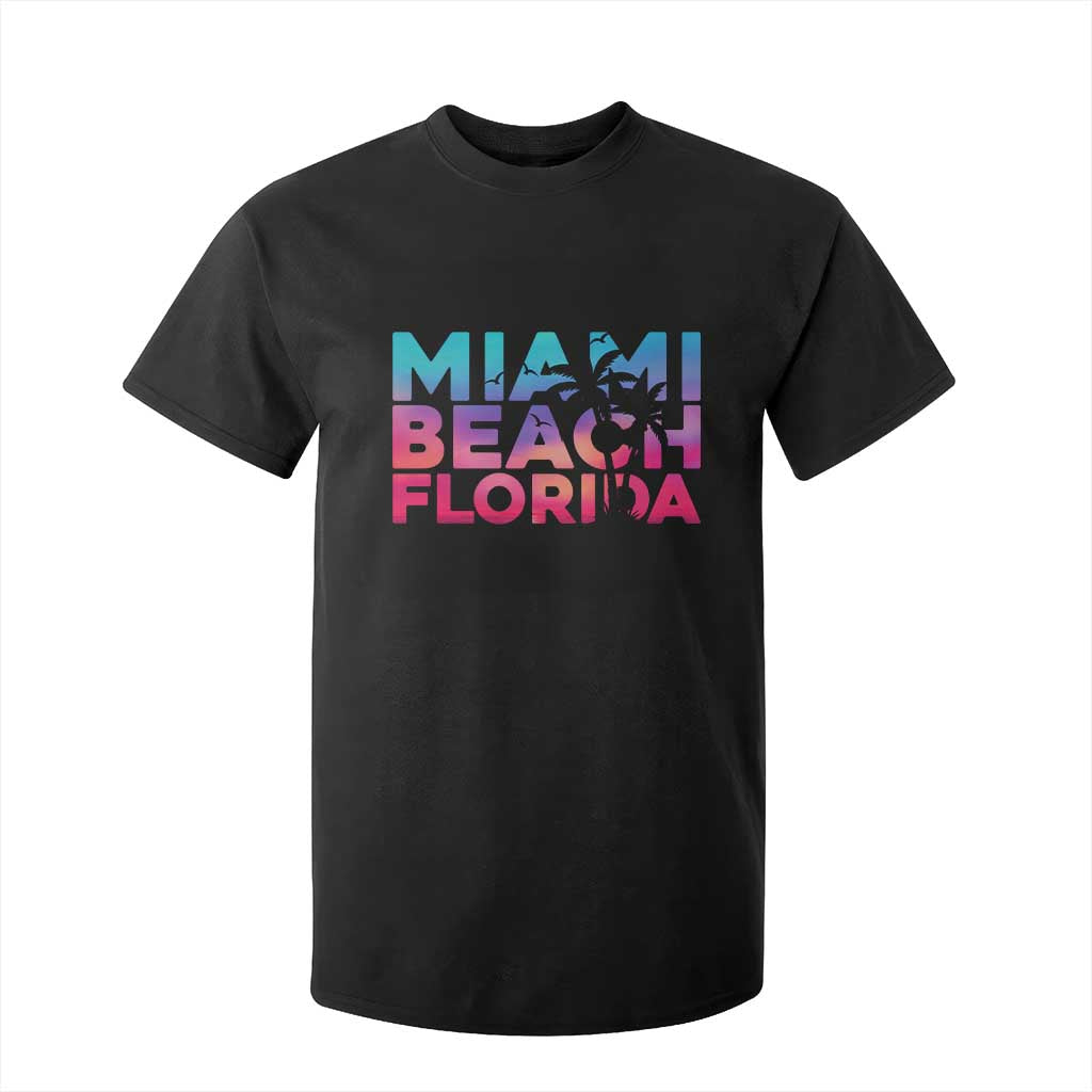 Miami Beach Florida Proud T Shirt For Kid Floridian Retro Palms Trees TS14 Black Print Your Wear