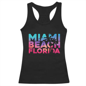Miami Beach Florida Proud Racerback Tank Top Floridian Retro Palms Trees TS14 Black Print Your Wear