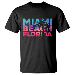 Miami Beach Florida Proud T Shirt Floridian Retro Palms Trees TS14 Black Print Your Wear