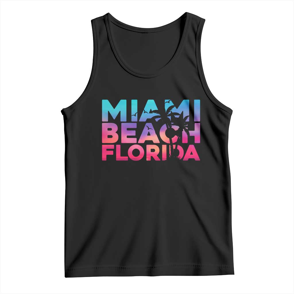 Miami Beach Florida Proud Tank Top Floridian Retro Palms Trees TS14 Black Print Your Wear