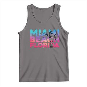 Miami Beach Florida Proud Tank Top Floridian Retro Palms Trees TS14 Deep Heather Print Your Wear