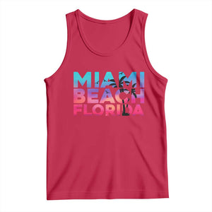 Miami Beach Florida Proud Tank Top Floridian Retro Palms Trees TS14 Red Print Your Wear