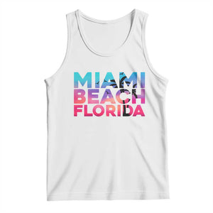 Miami Beach Florida Proud Tank Top Floridian Retro Palms Trees TS14 White Print Your Wear