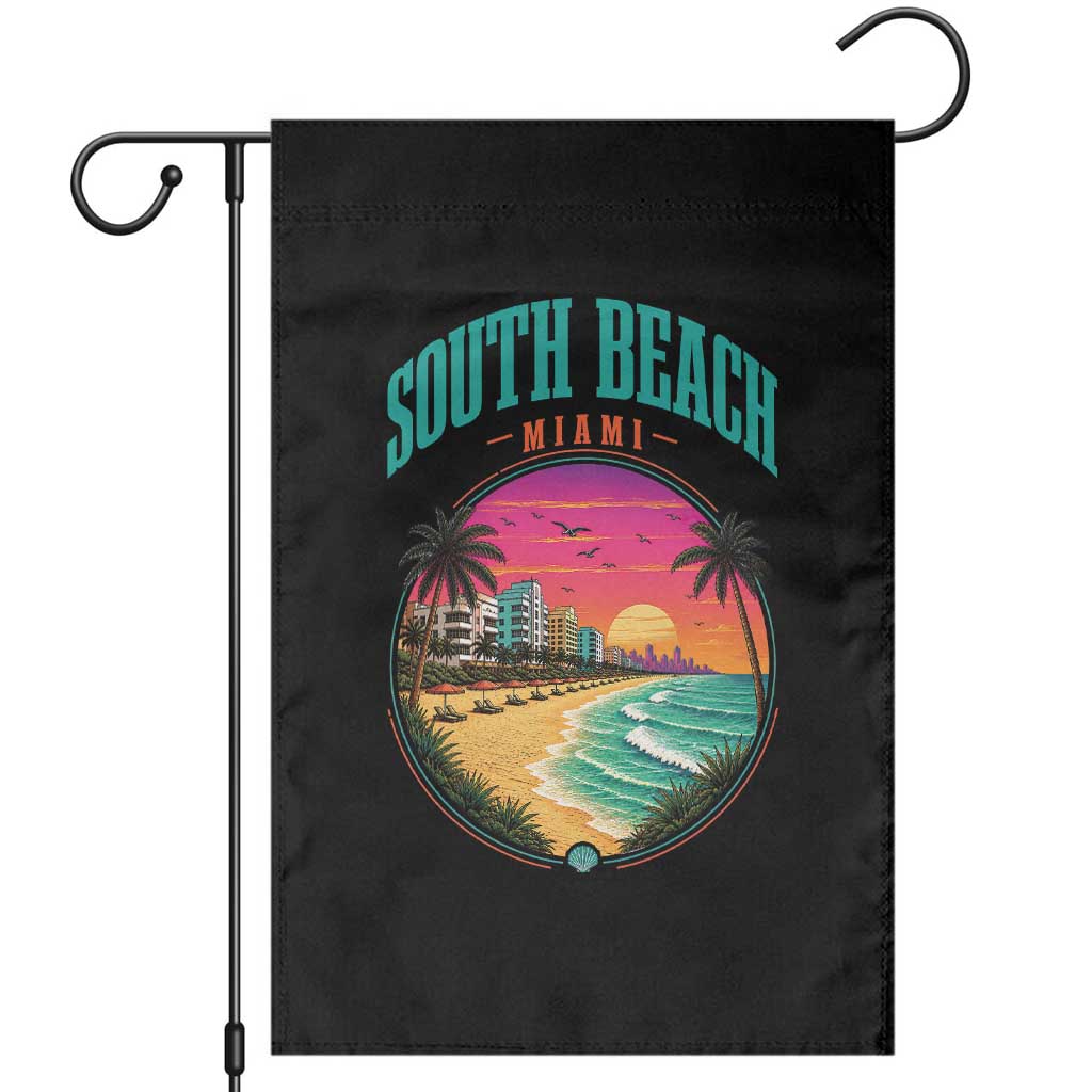 South Beach Miami Garden Flag Retro Florida USA Souvenir Gift TS14 Black Print Your Wear