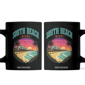 South Beach Miami Coffee Mug Retro Florida USA Souvenir Gift TS14 Black Print Your Wear