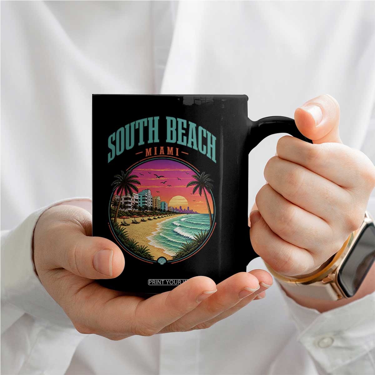 South Beach Miami Coffee Mug Retro Florida USA Souvenir Gift TS14 Print Your Wear