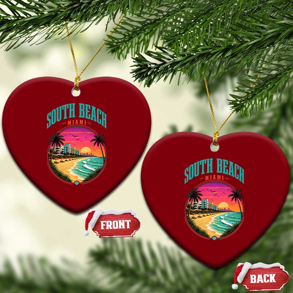 South Beach Miami Ceramic Ornament Retro Florida USA Souvenir Gift TS14 Print Your Wear