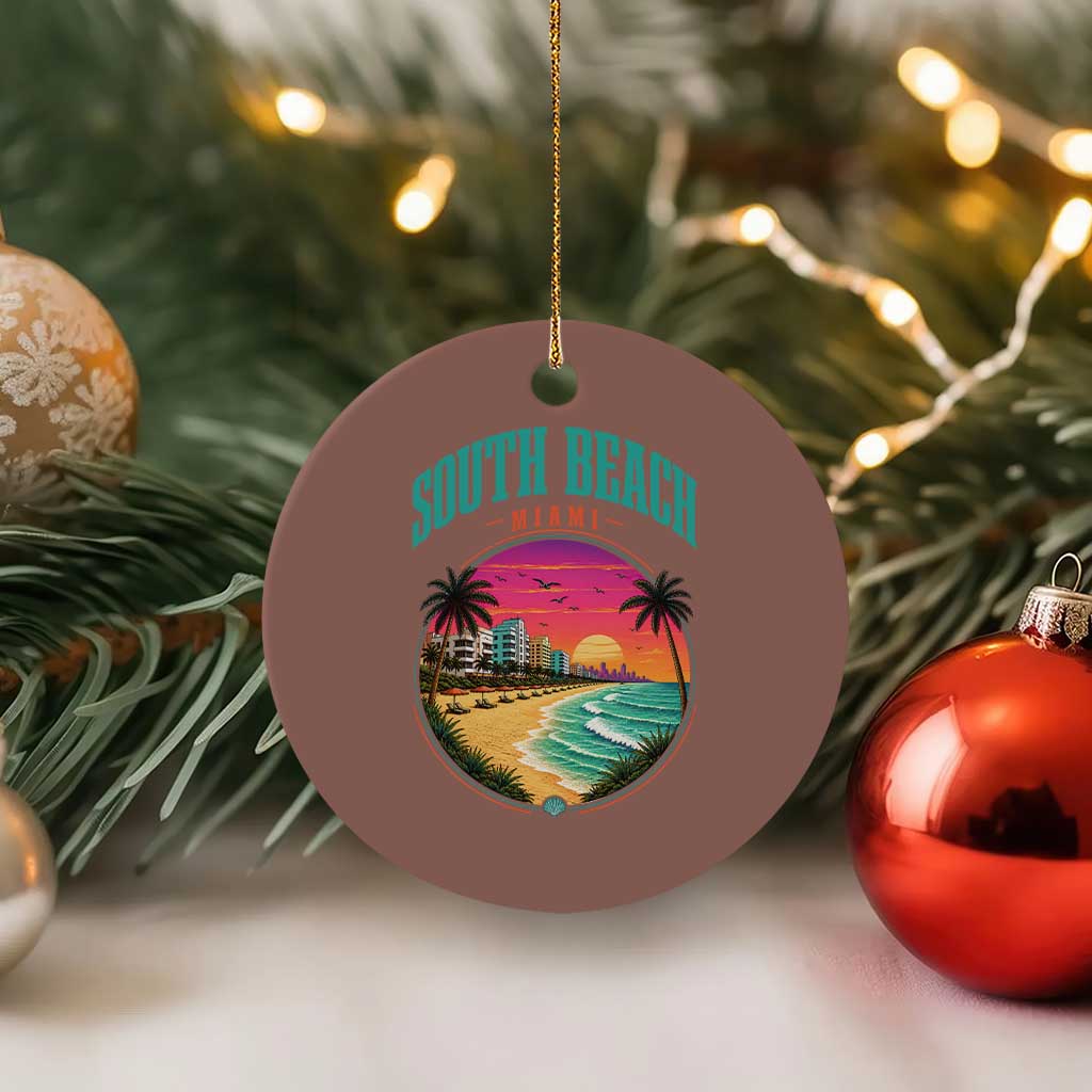 South Beach Miami Ceramic Ornament Retro Florida USA Souvenir Gift TS14 1pc Mocha Print Your Wear