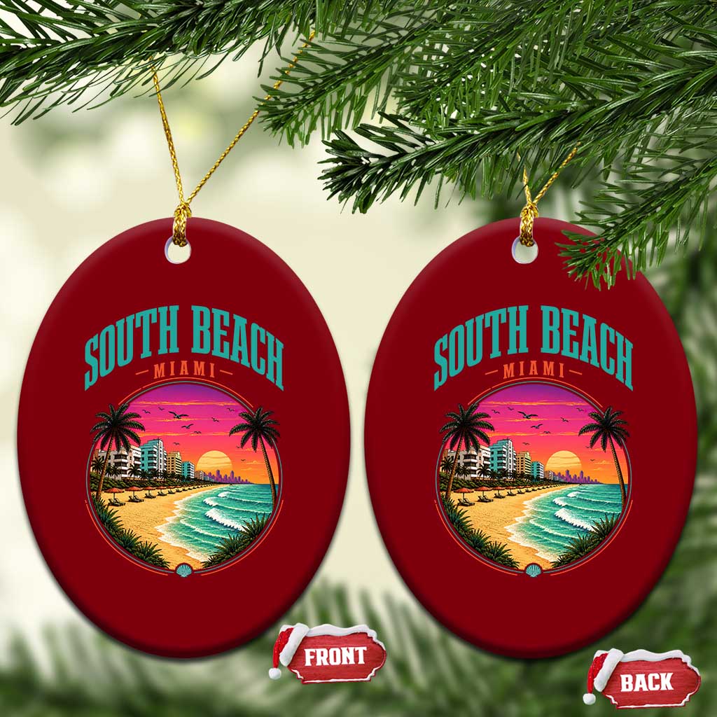 South Beach Miami Ceramic Ornament Retro Florida USA Souvenir Gift TS14 Print Your Wear
