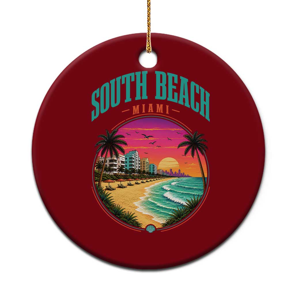 South Beach Miami Ceramic Ornament Retro Florida USA Souvenir Gift TS14 1pc Red Print Your Wear