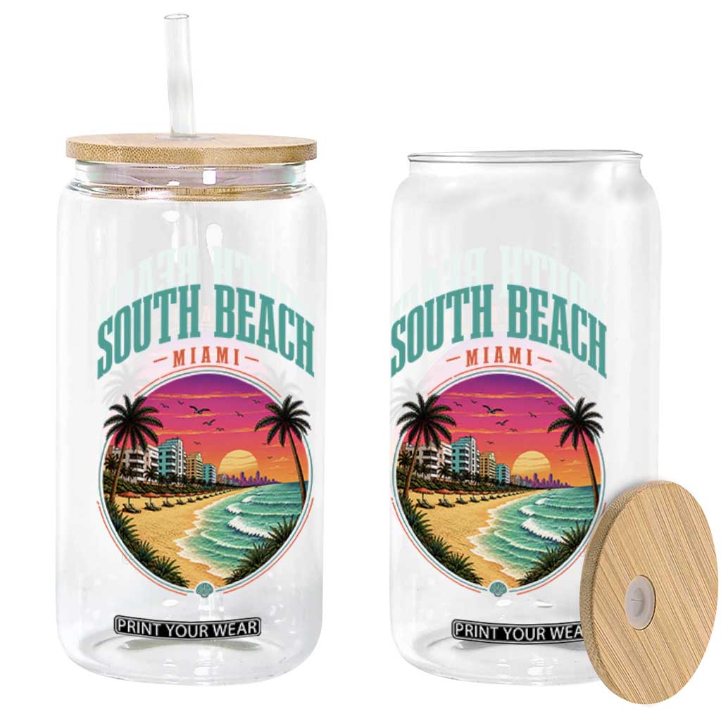 South Beach Miami Glass Can Retro Florida USA Souvenir Gift TS14 Print Your Wear