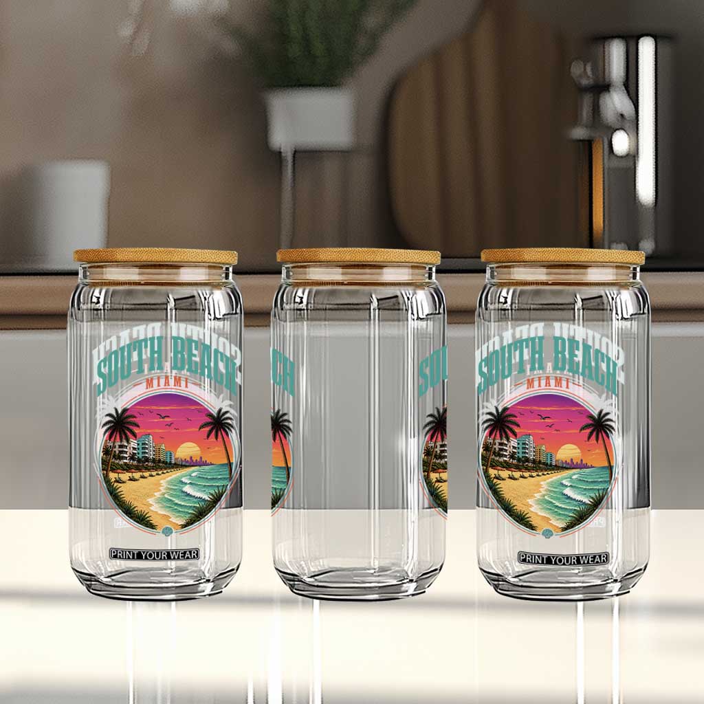 South Beach Miami Glass Can Retro Florida USA Souvenir Gift TS14 Print Your Wear