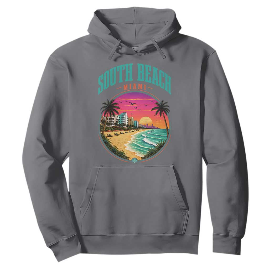 South Beach Miami Hoodie Retro Florida USA Souvenir Gift TS14 Charcoal Print Your Wear
