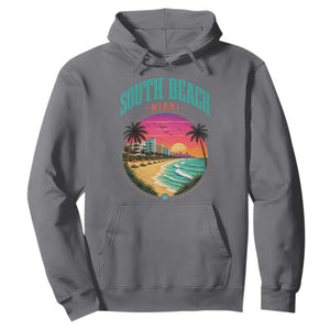 South Beach Miami Hoodie Retro Florida USA Souvenir Gift TS14 Charcoal Print Your Wear