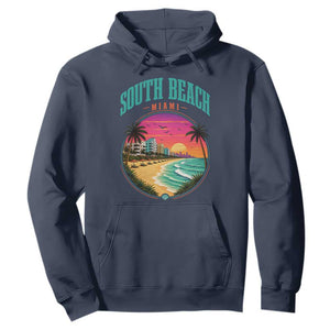 South Beach Miami Hoodie Retro Florida USA Souvenir Gift TS14 Navy Print Your Wear