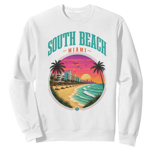South Beach Miami Sweatshirt Retro Florida USA Souvenir Gift TS14 White Print Your Wear