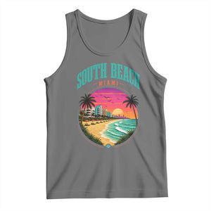 South Beach Miami Tank Top Retro Florida USA Souvenir Gift TS14 Black Heather Print Your Wear
