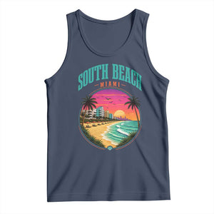 South Beach Miami Tank Top Retro Florida USA Souvenir Gift TS14 Navy Print Your Wear