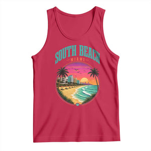 South Beach Miami Tank Top Retro Florida USA Souvenir Gift TS14 Red Print Your Wear