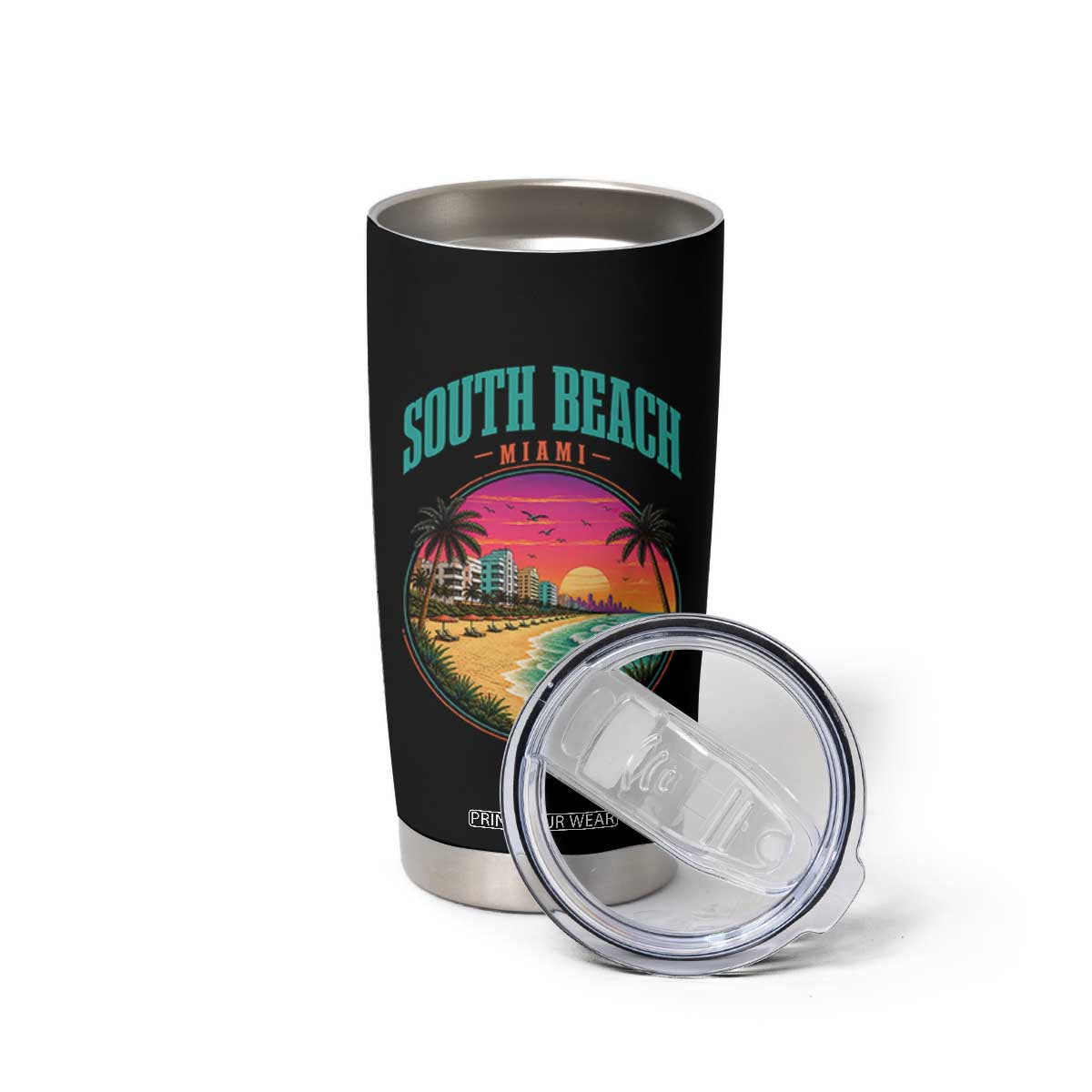 South Beach Miami Tumbler Cup Retro Florida USA Souvenir Gift TS14 Print Your Wear