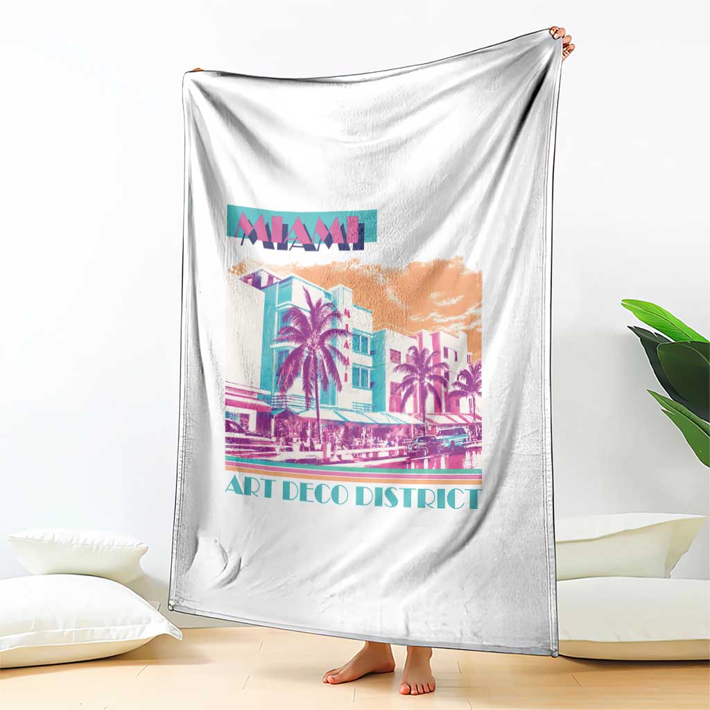 Vintage Miami Florida Art Deco Throw Blanket Miami City Pride Graphic TS14 Print Your Wear