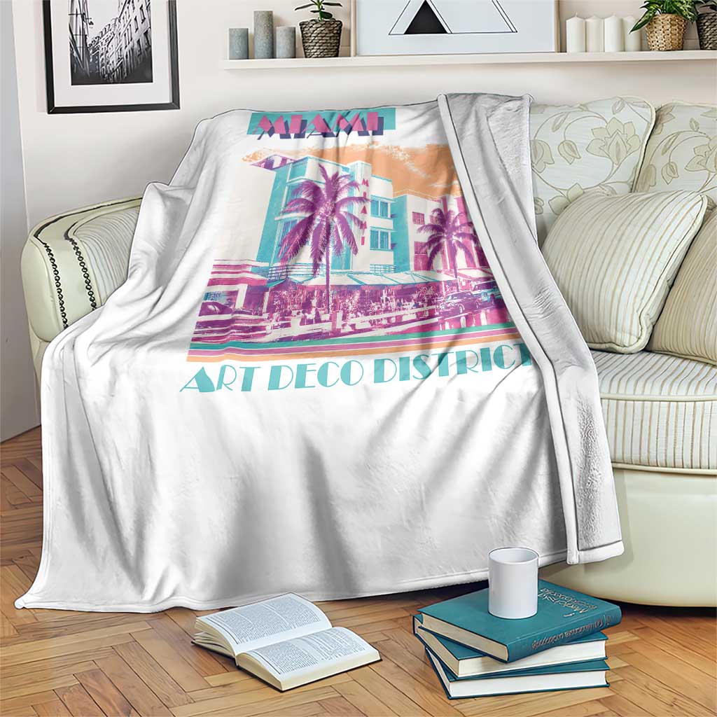 Vintage Miami Florida Art Deco Throw Blanket Miami City Pride Graphic TS14 Print Your Wear