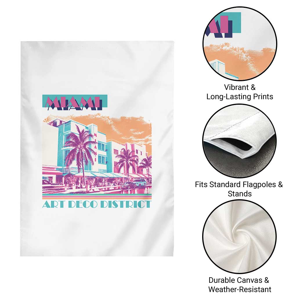Vintage Miami Florida Art Deco Garden Flag Miami City Pride Graphic TS14 Print Your Wear