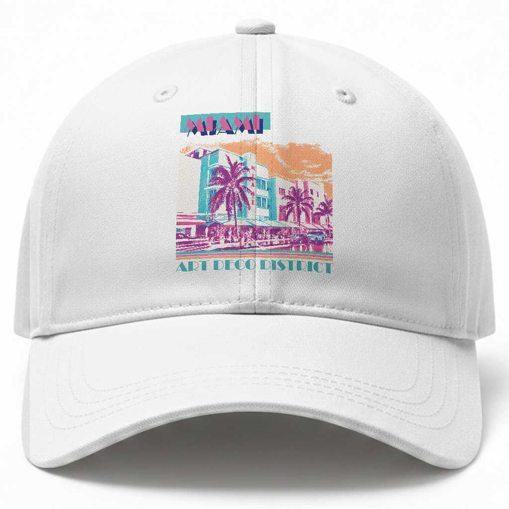 Vintage Miami Florida Art Deco Baseball Cap Miami City Pride Graphic TS14 Print Your Wear