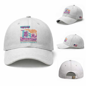Vintage Miami Florida Art Deco Baseball Cap Miami City Pride Graphic TS14 Baseball Cap Universal Fit White Print Your Wear