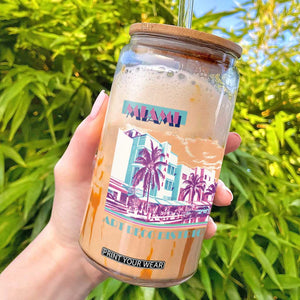 Vintage Miami Florida Art Deco Glass Can Miami City Pride Graphic TS14 White Print Your Wear