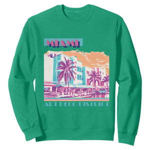 Vintage Miami Florida Art Deco Sweatshirt Miami City Pride Graphic TS14 Irish Green Print Your Wear
