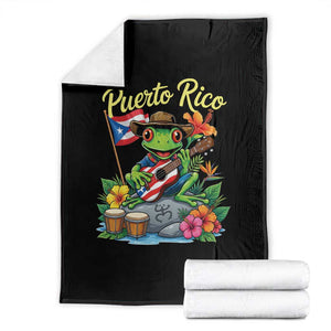 Hispanic Heritage Month Throw Blanket Taino Boricua Coqui Frog Puerto Rico TS14 Black Print Your Wear