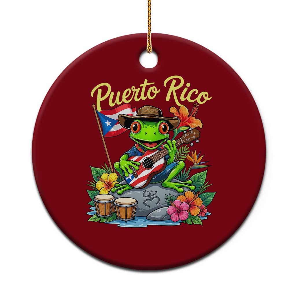 Hispanic Heritage Month Ceramic Ornament Taino Boricua Coqui Frog Puerto Rico TS14 1pc Red Print Your Wear
