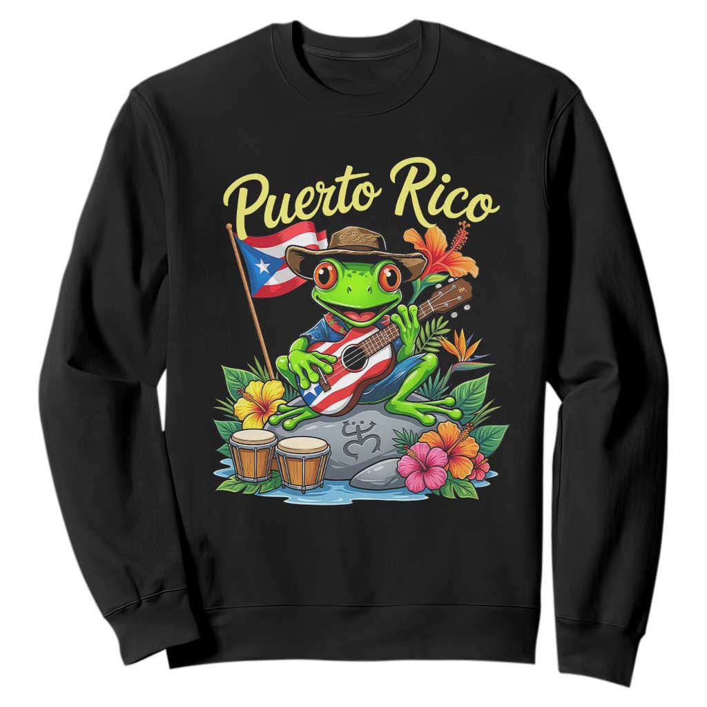 Hispanic Heritage Month Sweatshirt Taino Boricua Coqui Frog Puerto Rico TS14 Black Print Your Wear