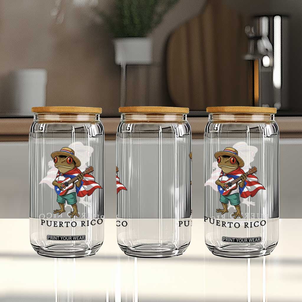 Coqui Frog Puerto Rico Glass Can Boricua Taino Island Pride TS14 Print Your Wear