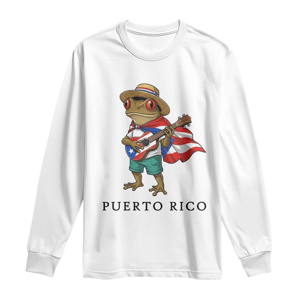 Coqui Frog Puerto Rico Long Sleeve Shirt Boricua Taino Island Pride TS14 White Print Your Wear