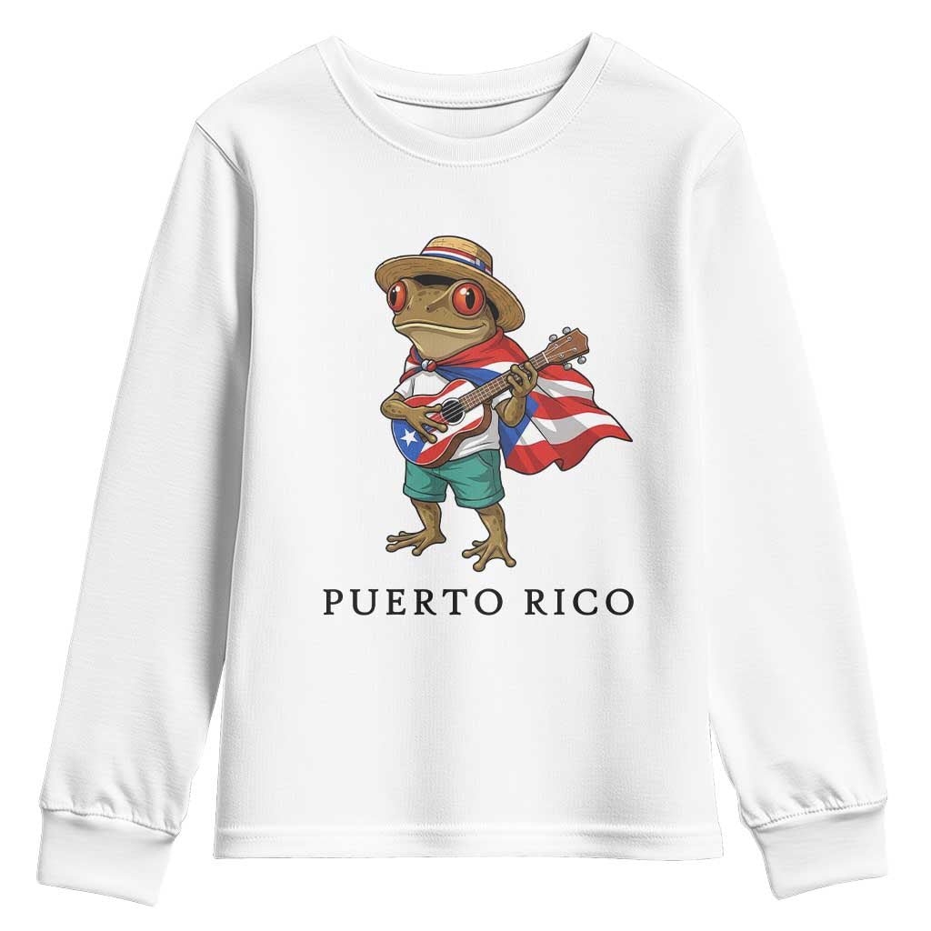 Coqui Frog Puerto Rico Youth Sweatshirt Boricua Taino Island Pride TS14 White Print Your Wear