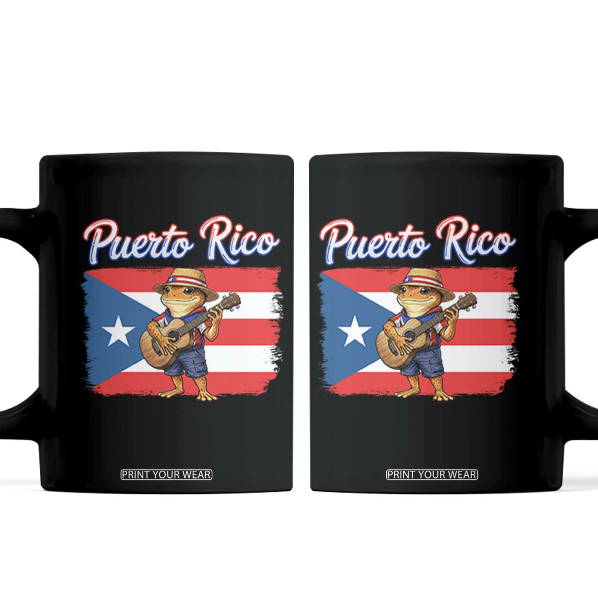 Coqui Frog Puerto Rico Flag Coffee Mug Puerto Rican Taino Boricua TS14 Black Print Your Wear