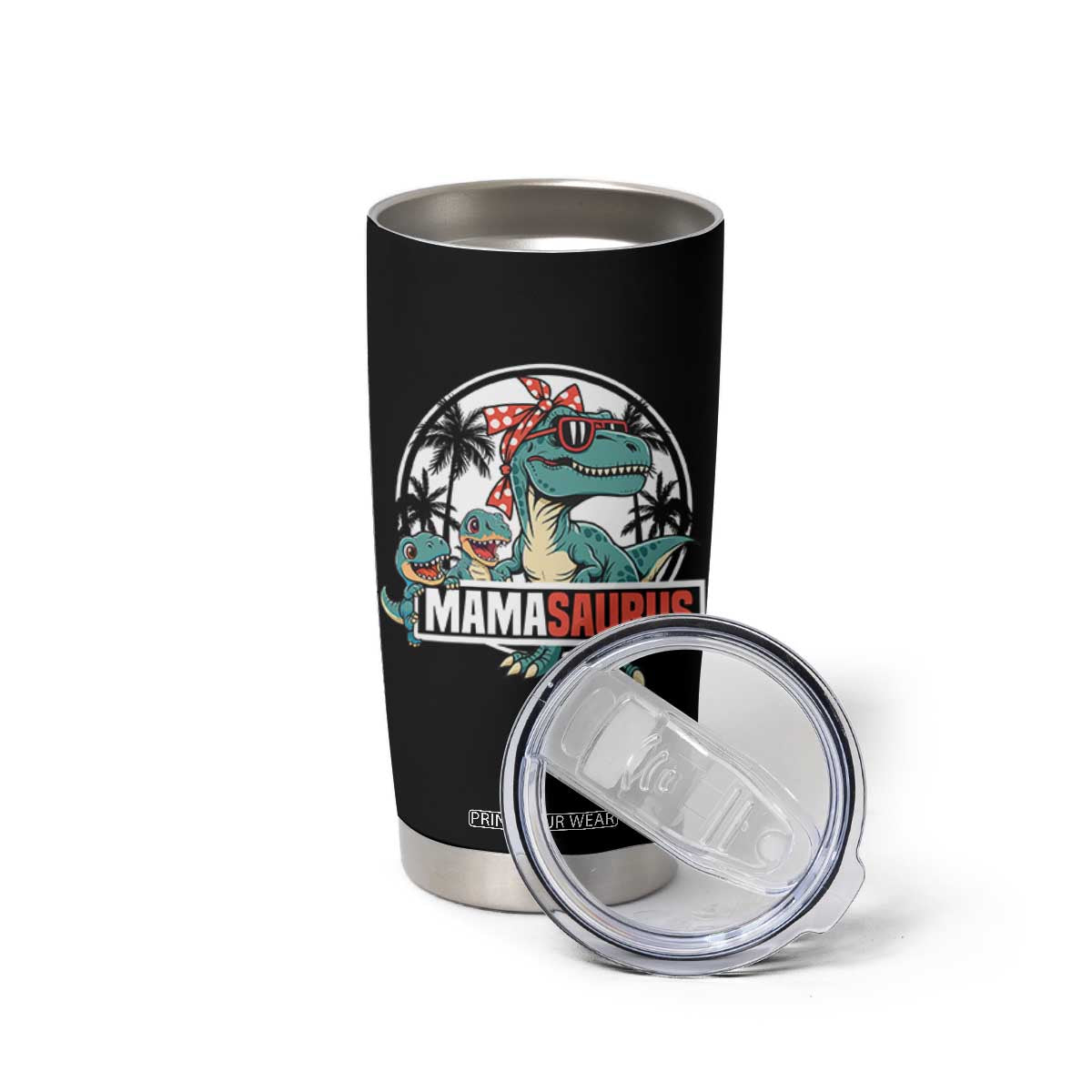 Mamasaurus Dinosaur Tumbler Cup Funny Grandma Saurus Family Matching TS14 Print Your Wear