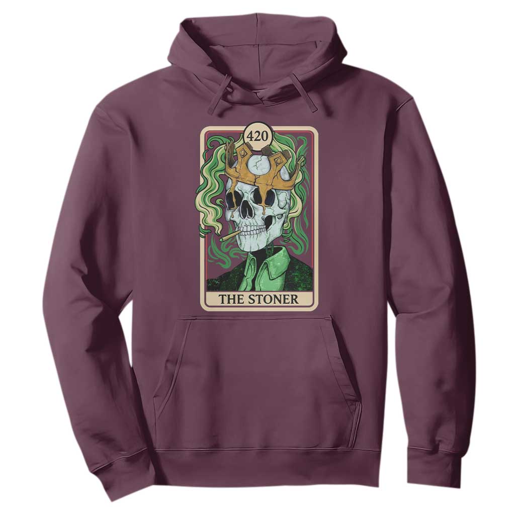 Skeleton Smokes Hoodie The Stoner Weed Lover Cannabis 420 TS14 Maroon Print Your Wear
